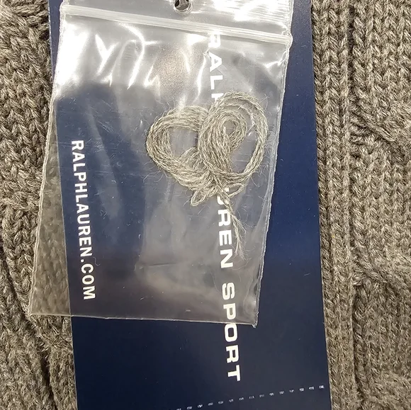 NWT Ralph Lauren Sport Women's Gray Cable Knit Pullover with Pink Logo Size-XL - Picture 10 of 12